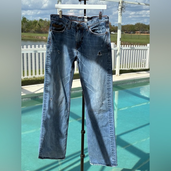 Low Rise Distressed Jeans - Picture 1 of 10